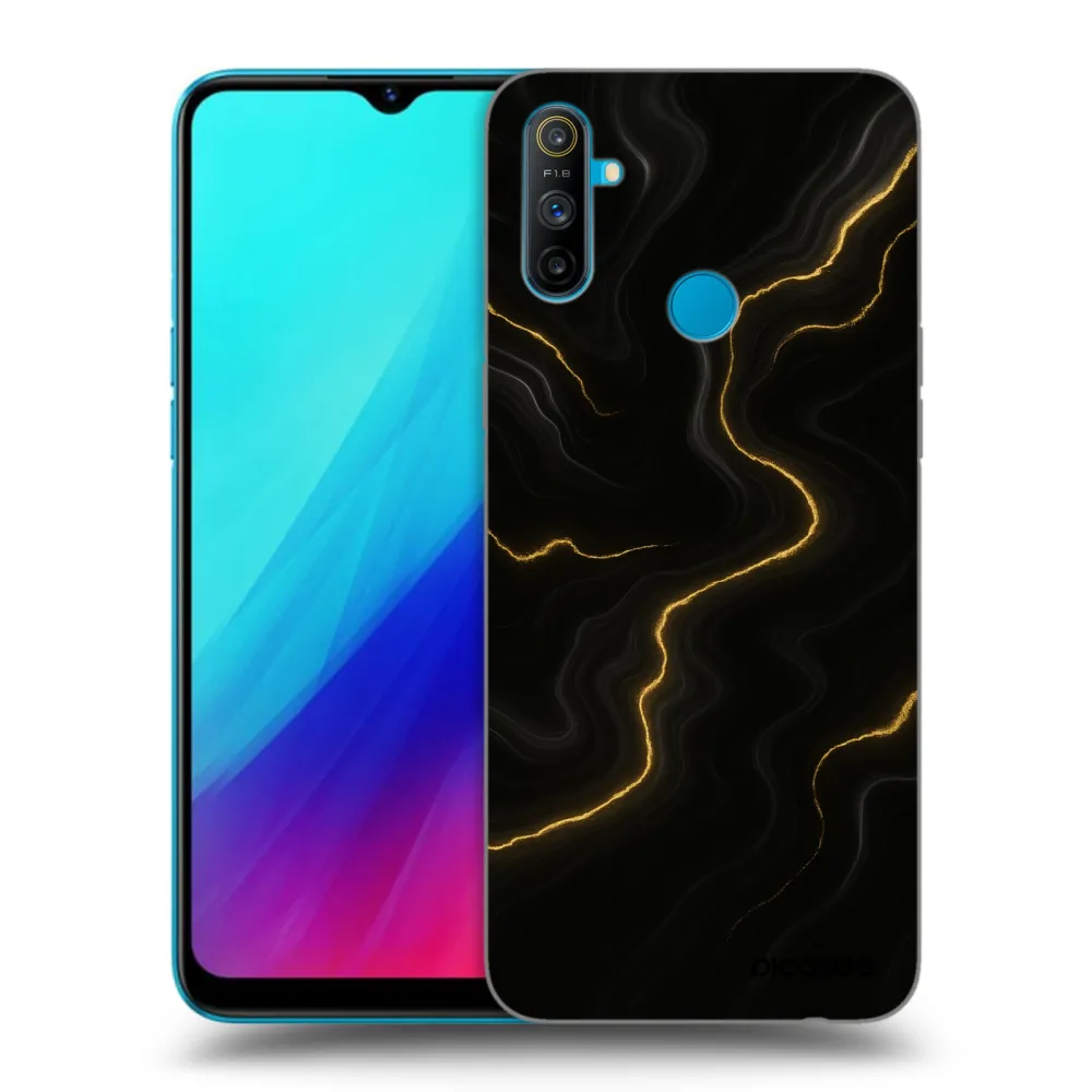 Picasee silikonový černý obal pro Realme C3 - Thunder