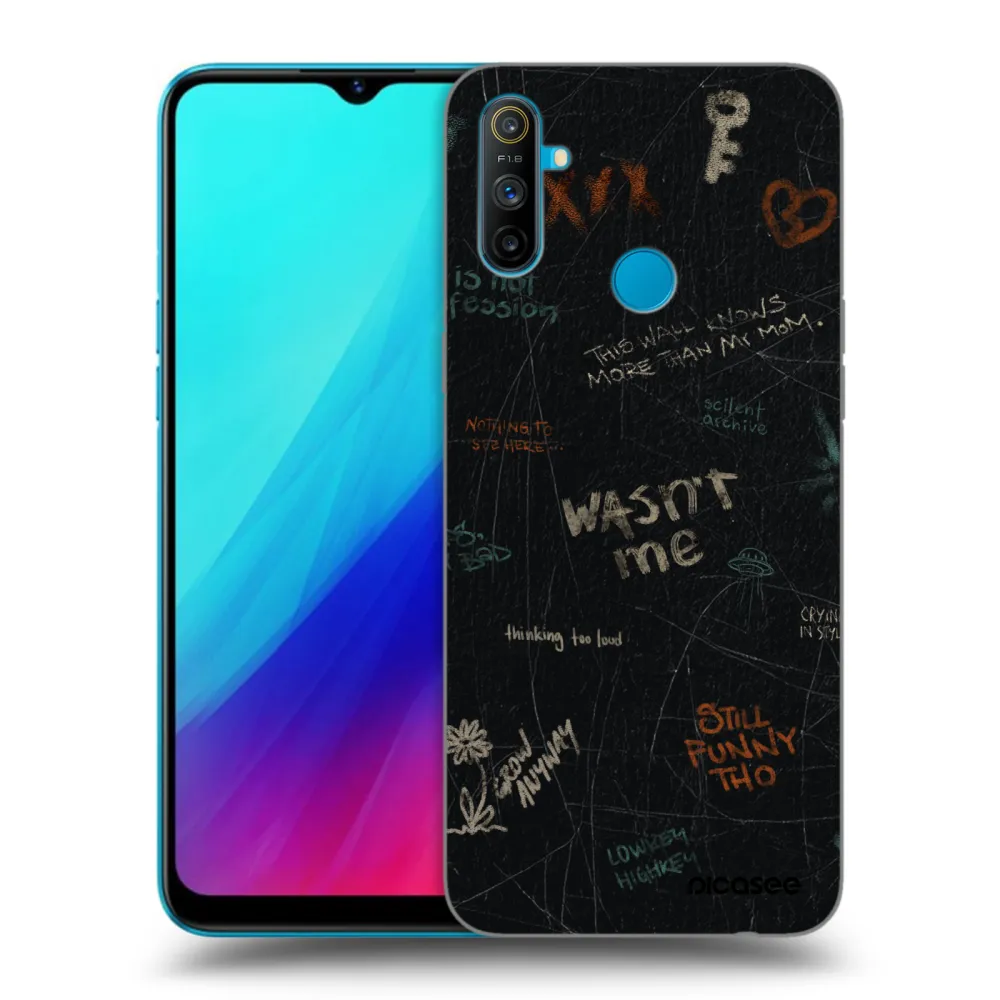 Picasee silikonový černý obal pro Realme C3 - CONFESSION