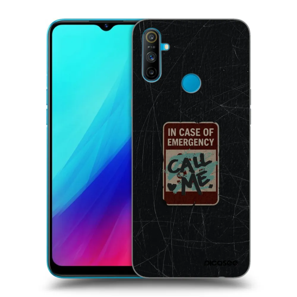 Picasee silikonový černý obal pro Realme C3 - EMERGENCY