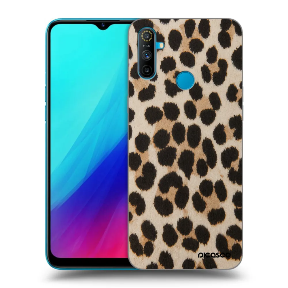 Picasee silikonový černý obal pro Realme C3 - Brown Tiger