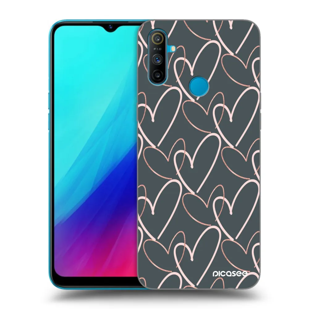 Picasee silikonový černý obal pro Realme C3 - Hodně lásky