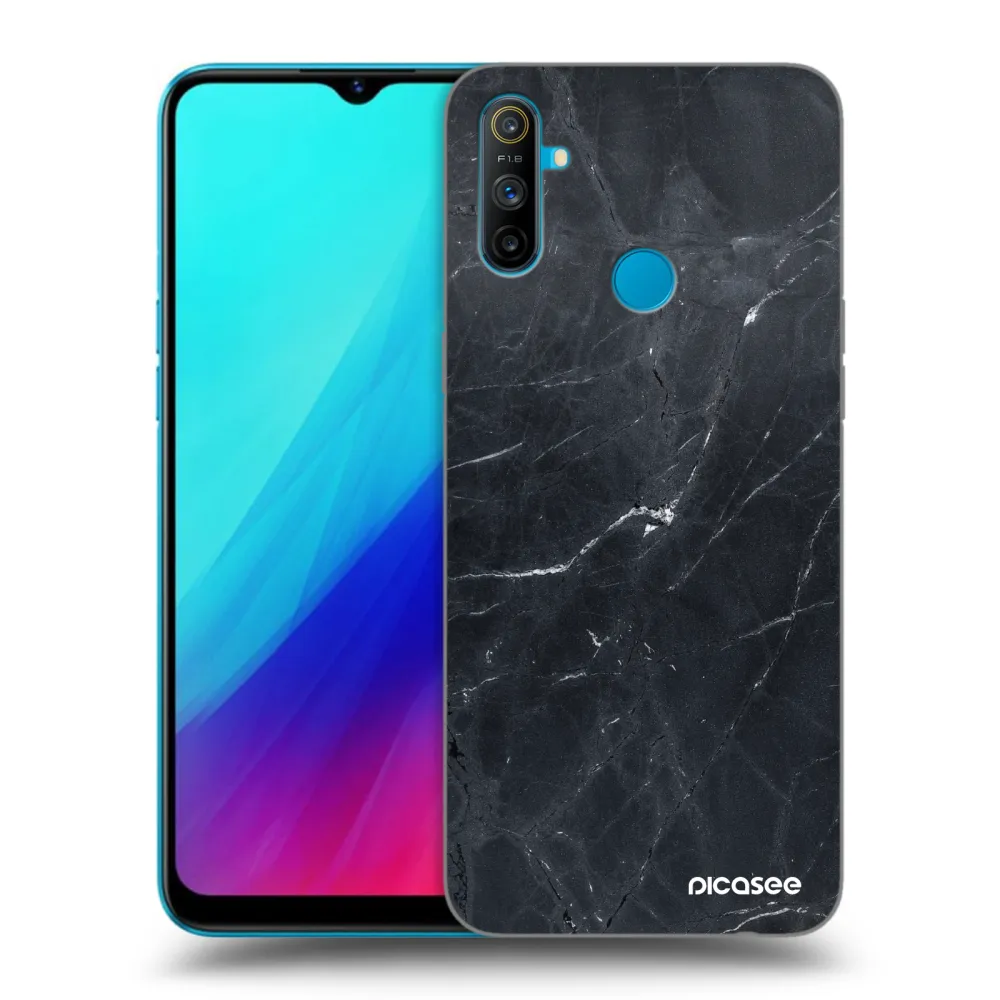 Picasee silikonový černý obal pro Realme C3 - Black marble