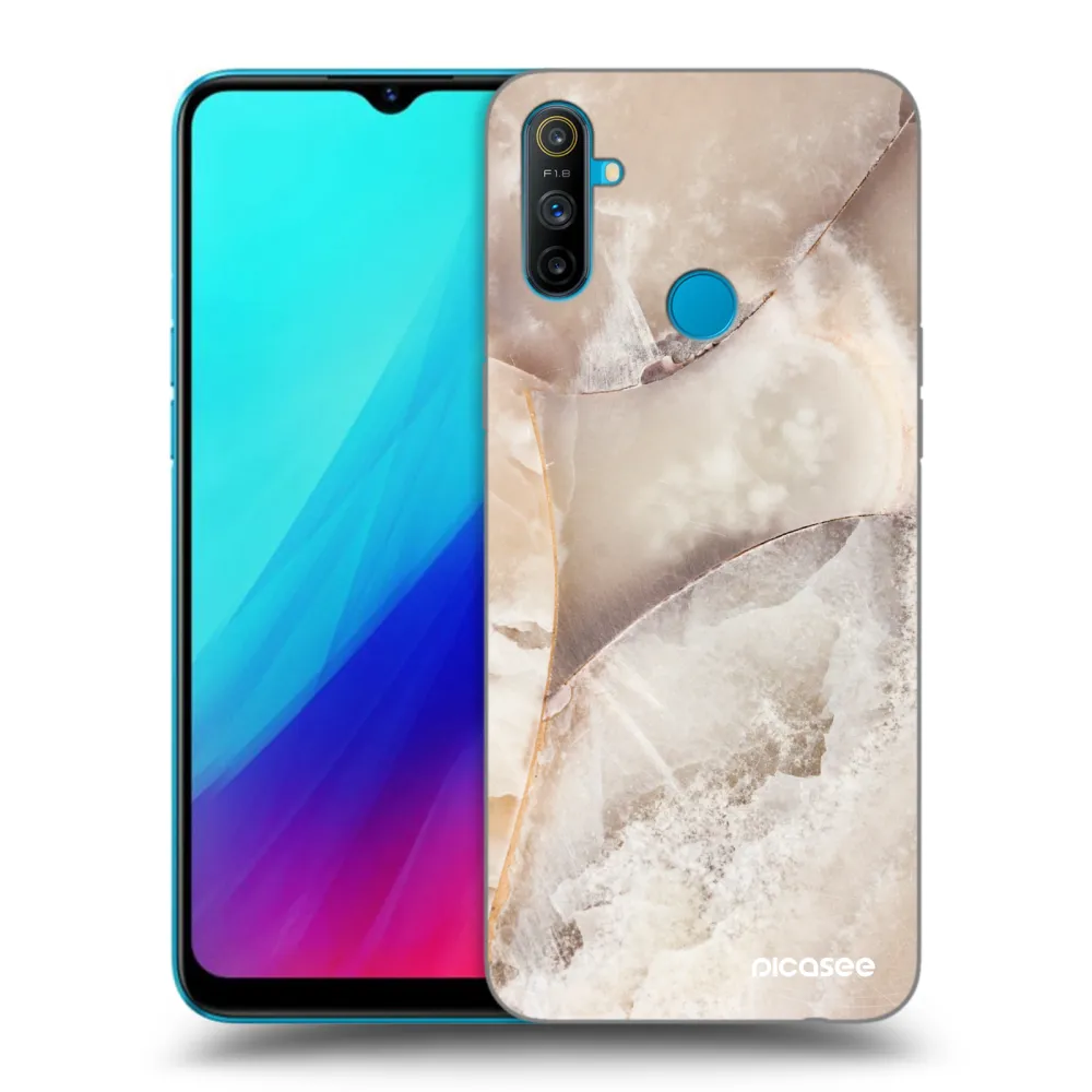 Picasee silikonový černý obal pro Realme C3 - Cream marble