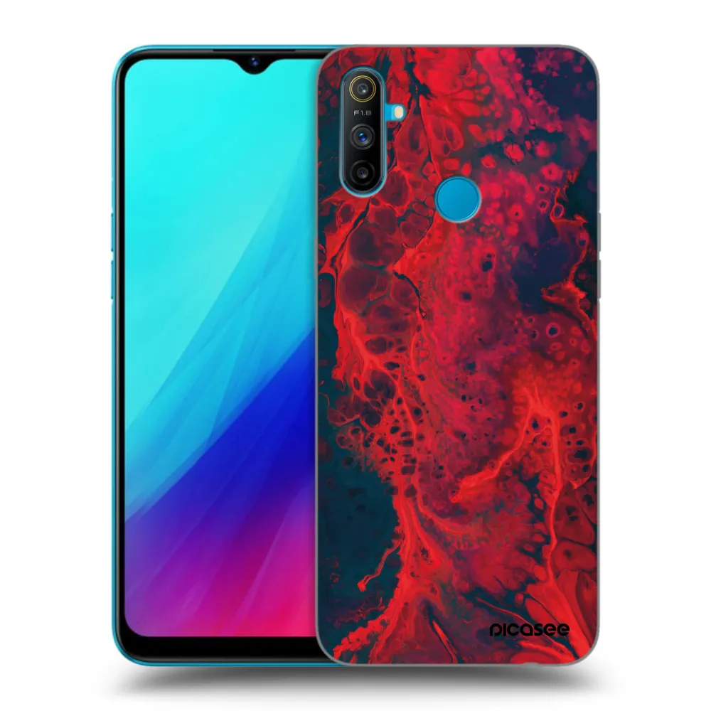 Picasee silikonový černý obal pro Realme C3 - Organic red