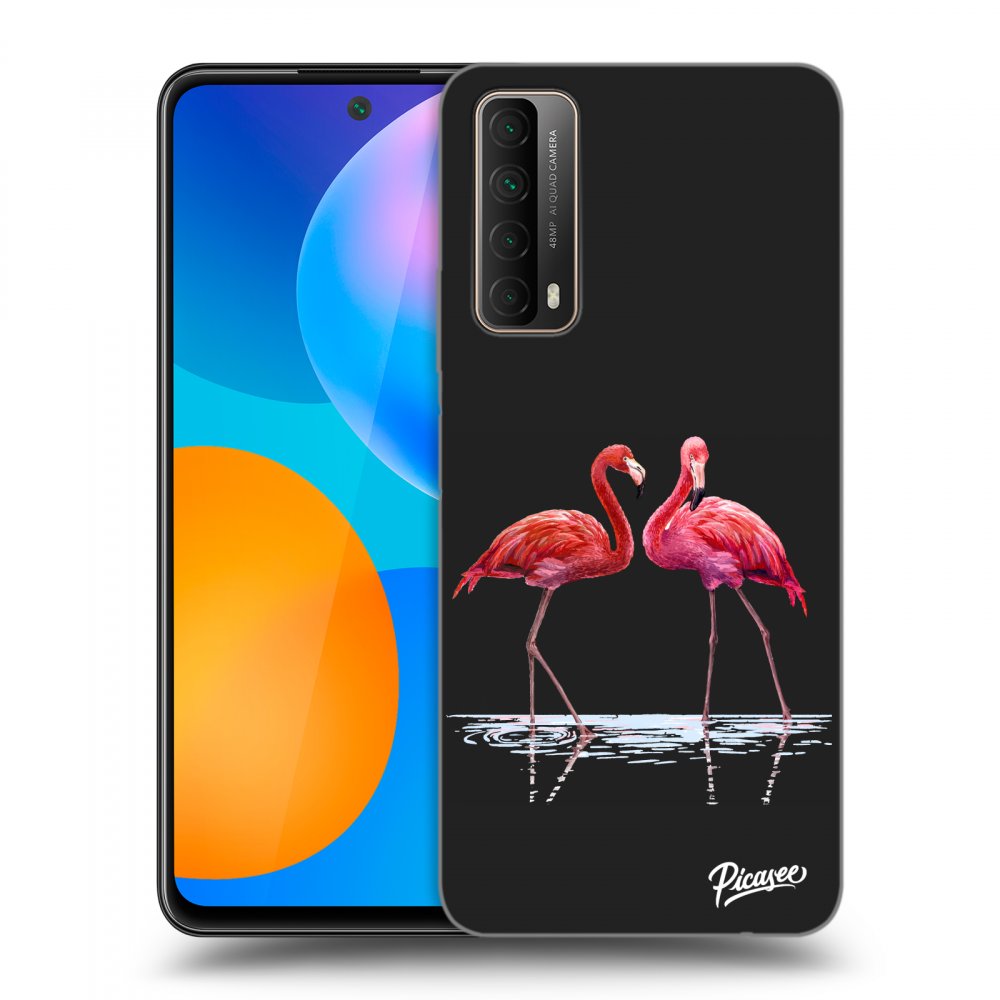 Picasee silikonový černý obal pro Huawei P Smart 2021 - Flamingos couple