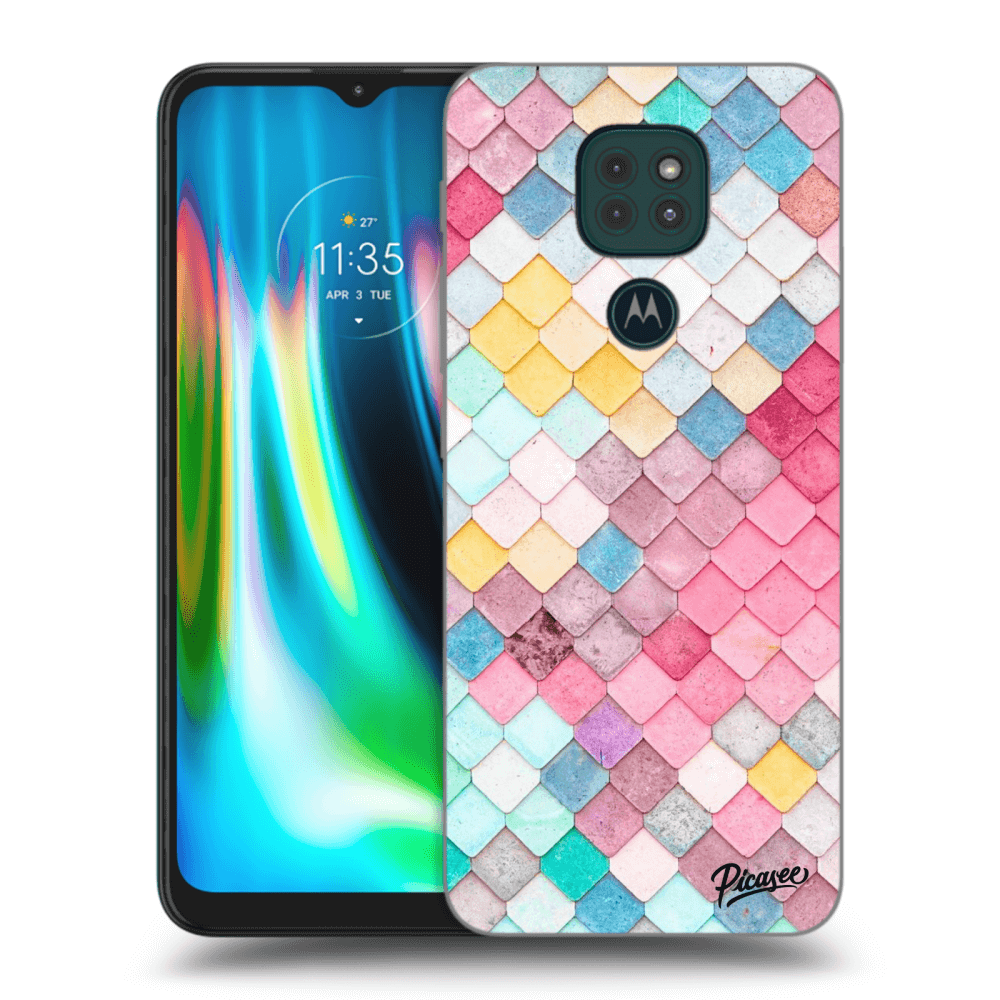 Picasee silikonový černý obal pro Motorola Moto G9 Play - Barevná střecha