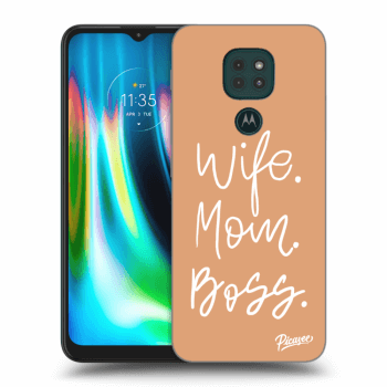 Picasee silikonový průhledný obal pro Motorola Moto G9 Play - Boss Mama