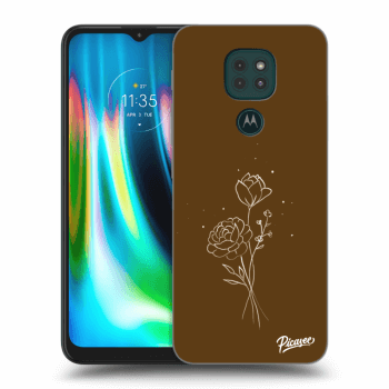 Obal pro Motorola Moto G9 Play - Brown flowers