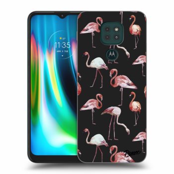 Picasee silikonový černý obal pro Motorola Moto G9 Play - Flamingos