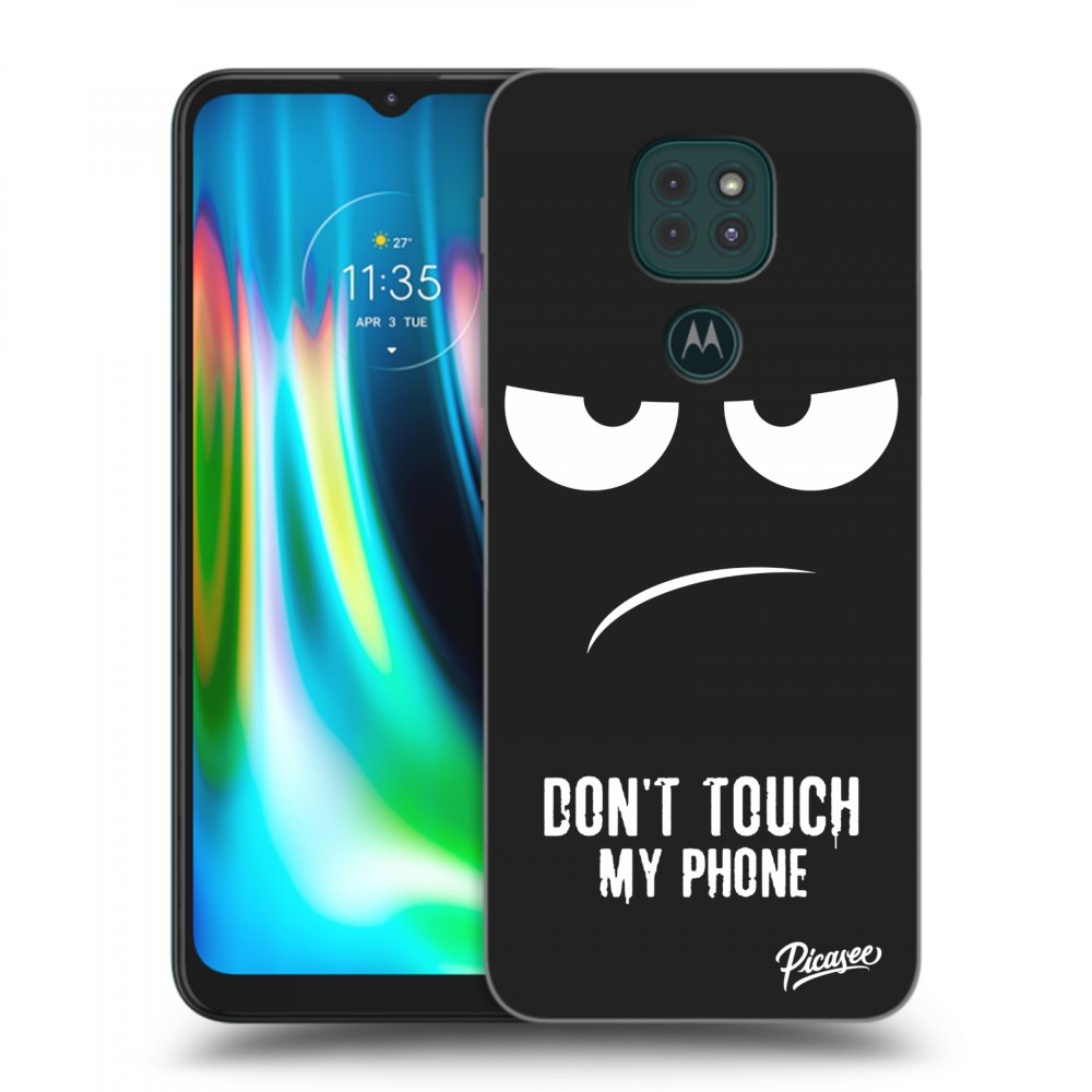 Picasee silikonový černý obal pro Motorola Moto G9 Play - Don't Touch My Phone