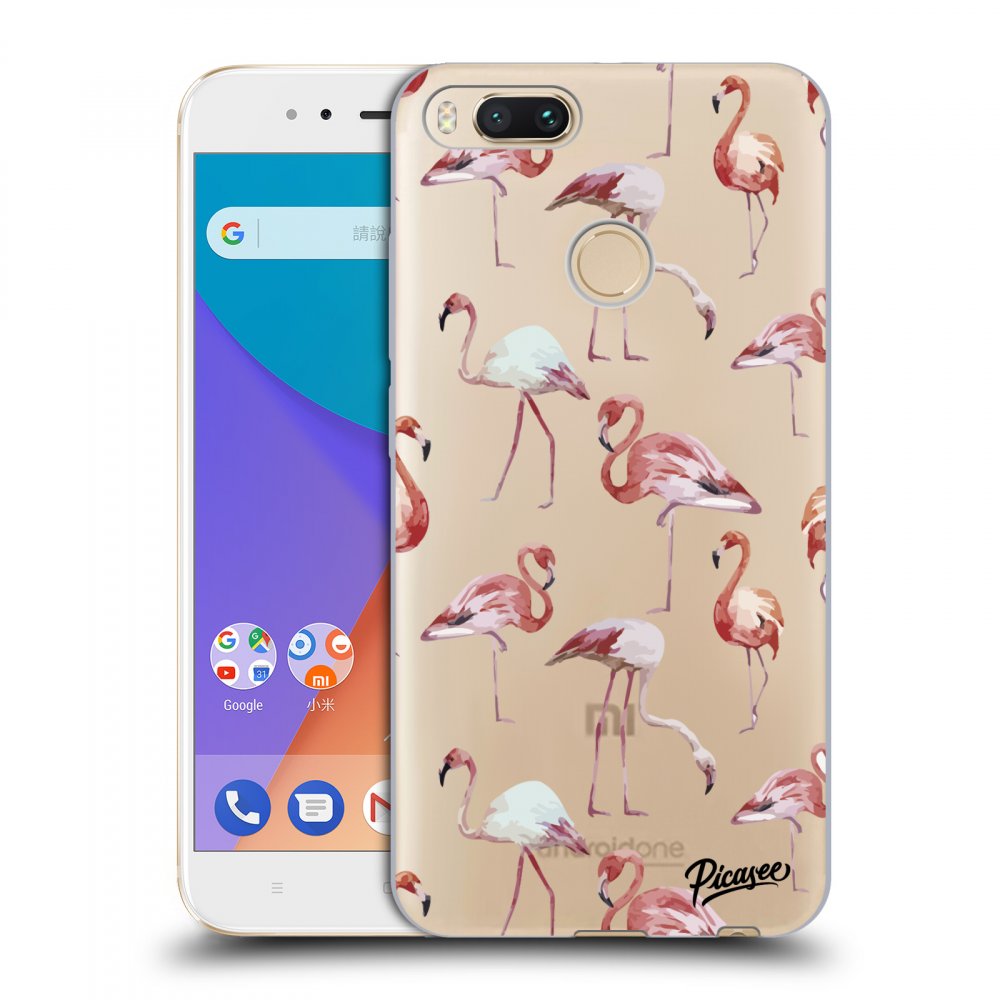 Picasee silikonový průhledný obal pro Xiaomi Mi A1 Global - Flamingos