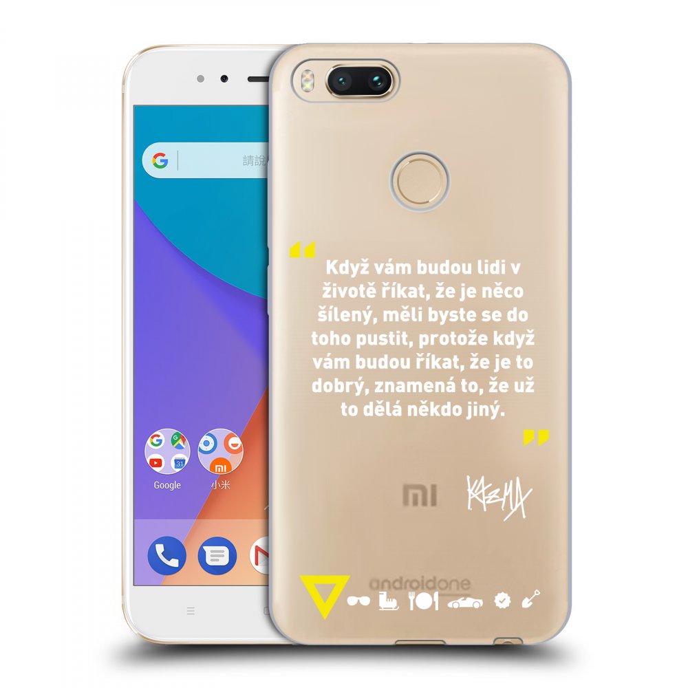 Picasee silikonový průhledný obal pro Xiaomi Mi A1 Global - Kazma - MĚLI BYSTE SE DO TOHO PUSTIT