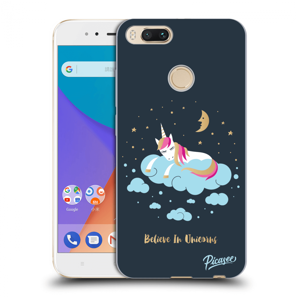 Picasee silikonový průhledný obal pro Xiaomi Mi A1 Global - Believe In Unicorns