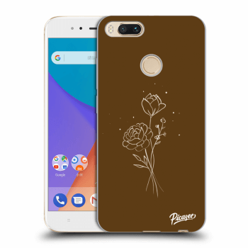 Picasee silikonový průhledný obal pro Xiaomi Mi A1 Global - Brown flowers