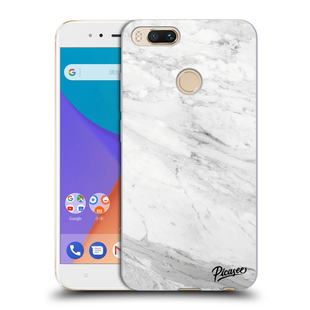 Picasee silikonový průhledný obal pro Xiaomi Mi A1 Global - White marble
