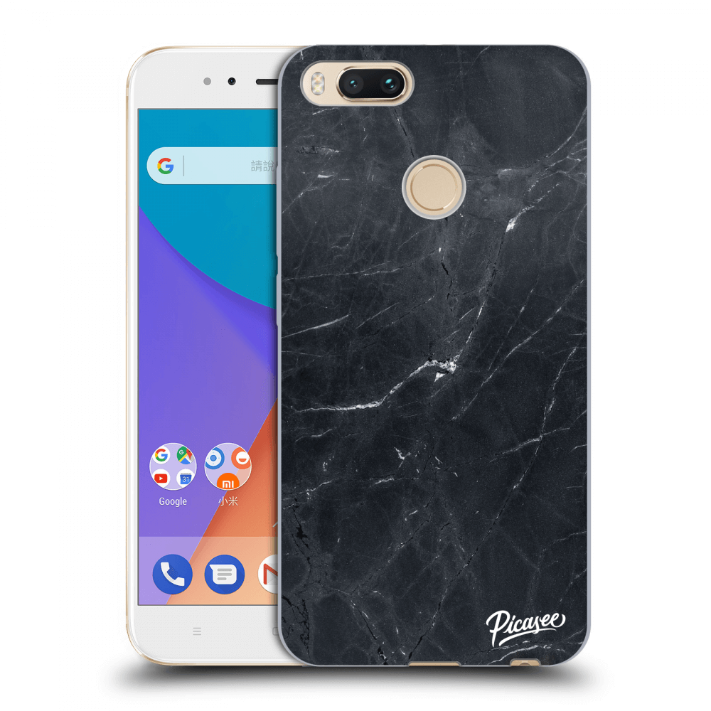 Picasee silikonový průhledný obal pro Xiaomi Mi A1 Global - Black marble