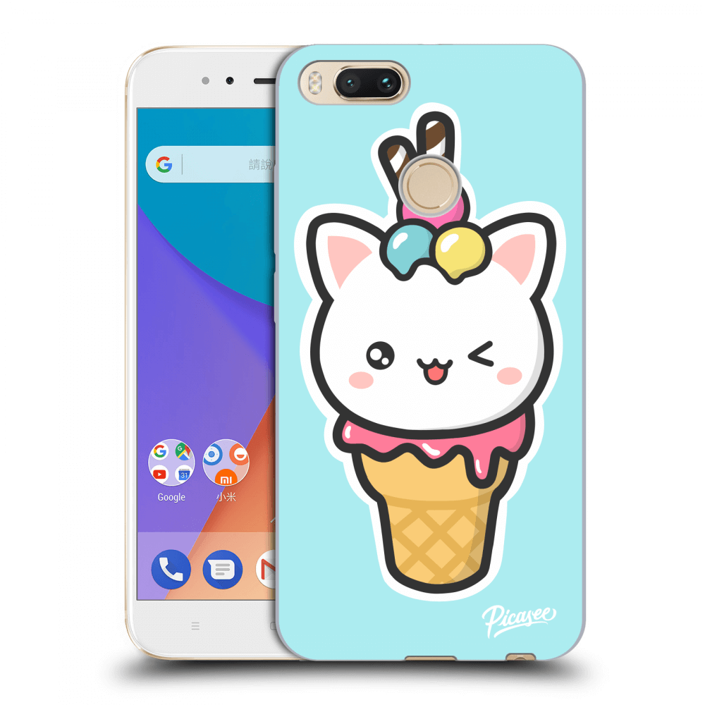 Picasee silikonový průhledný obal pro Xiaomi Mi A1 Global - Ice Cream Cat