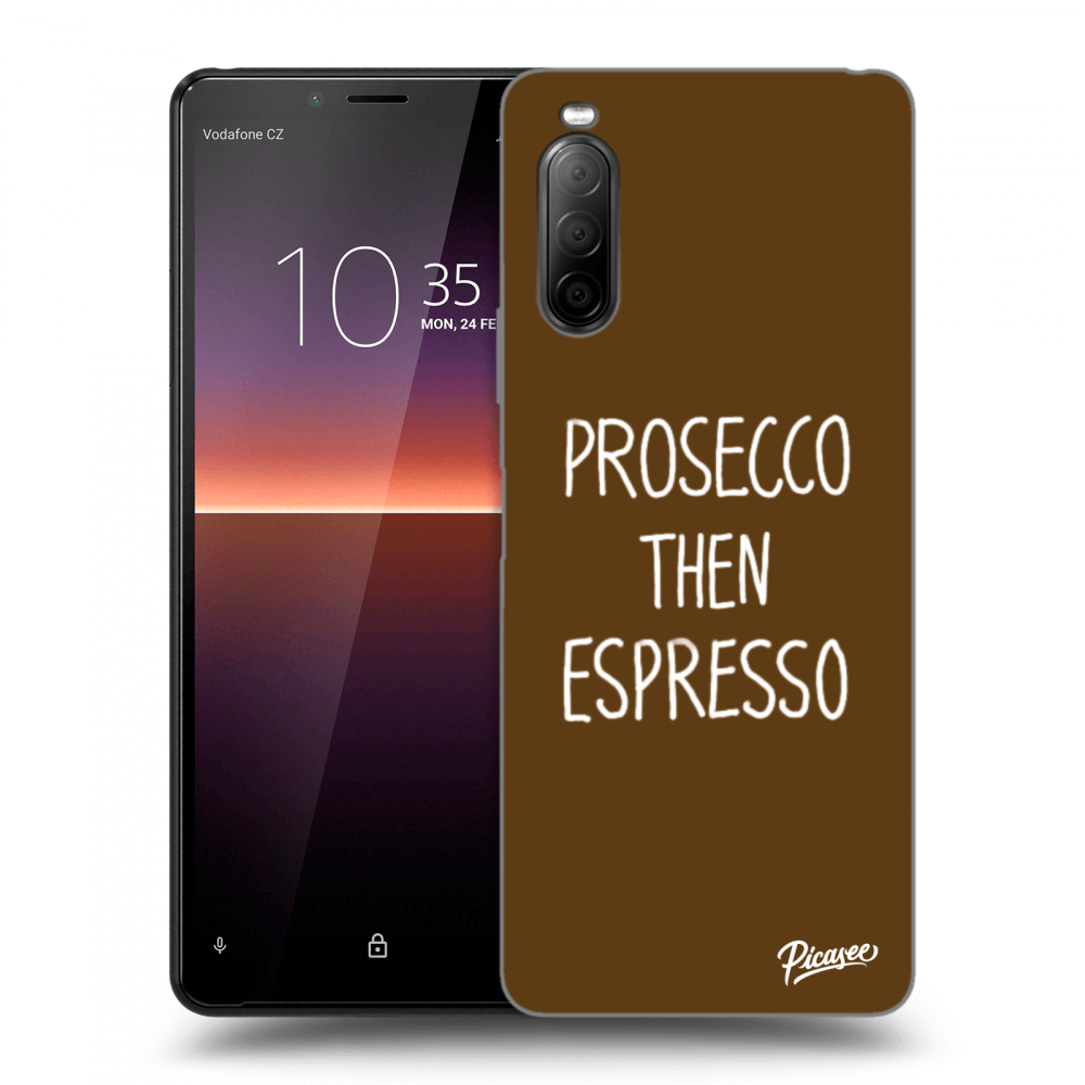 Picasee silikonový černý obal pro Sony Xperia 10 II - Prosecco then espresso