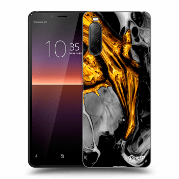 Picasee silikonový černý obal pro Sony Xperia 10 II - Black Gold