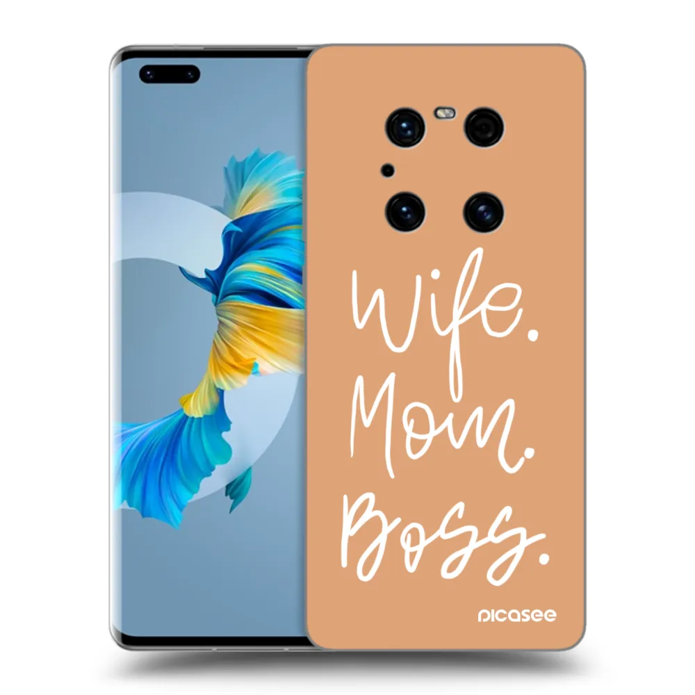 Picasee silikonový černý obal pro Huawei Mate 40 Pro - Boss Mama