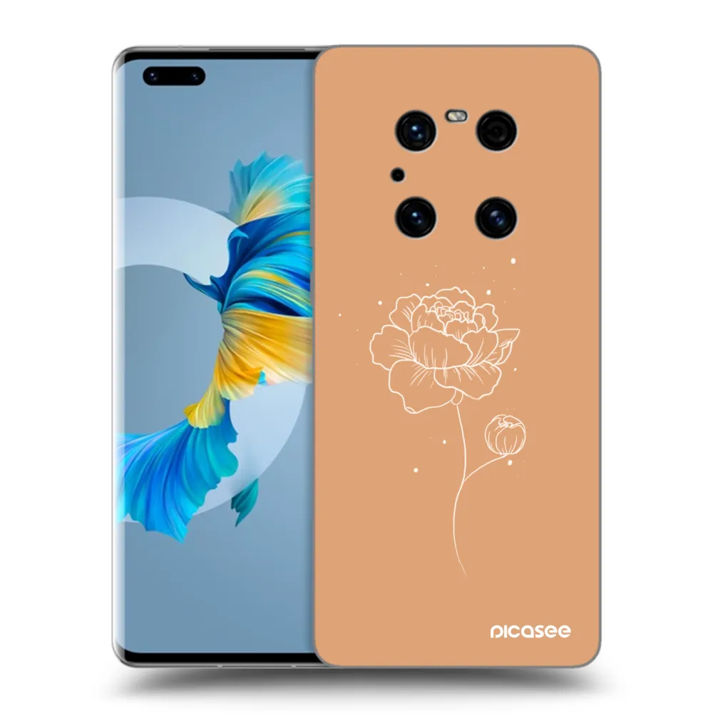 Picasee silikonový černý obal pro Huawei Mate 40 Pro - Peonies
