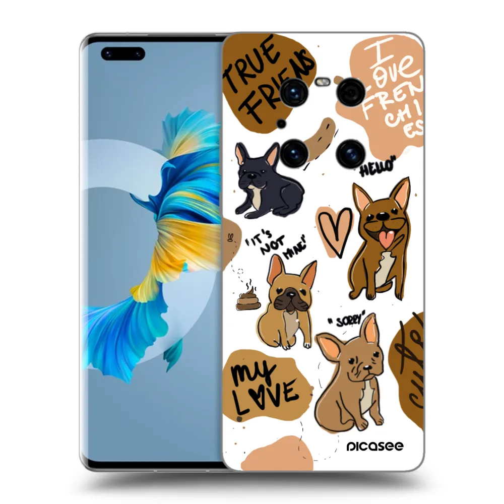 Picasee silikonový černý obal pro Huawei Mate 40 Pro - Frenchies