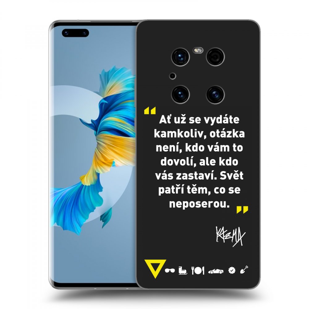 Picasee silikonový černý obal pro Huawei Mate 40 Pro - Kazma - SVĚT PATŘÍ TĚM, CO SE NEPOSEROU