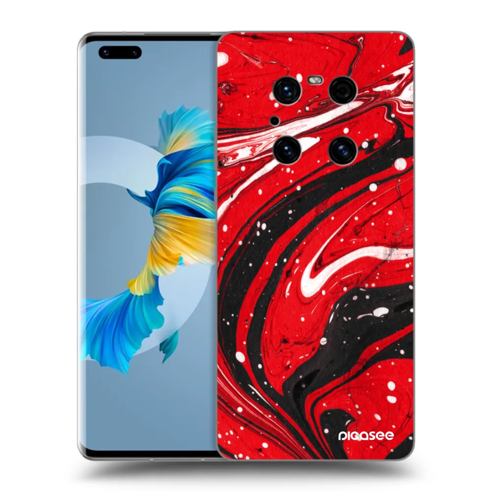 Picasee silikonový černý obal pro Huawei Mate 40 Pro - Red black