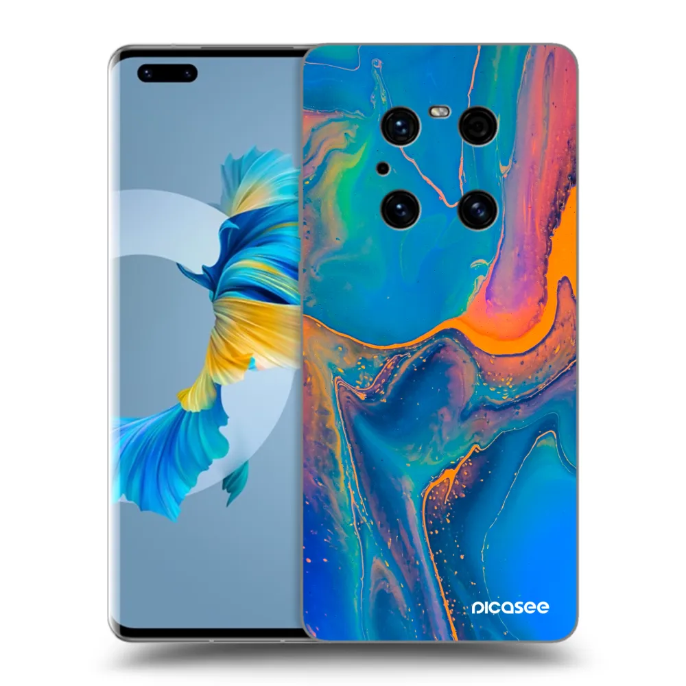 Picasee silikonový černý obal pro Huawei Mate 40 Pro - Rainbow