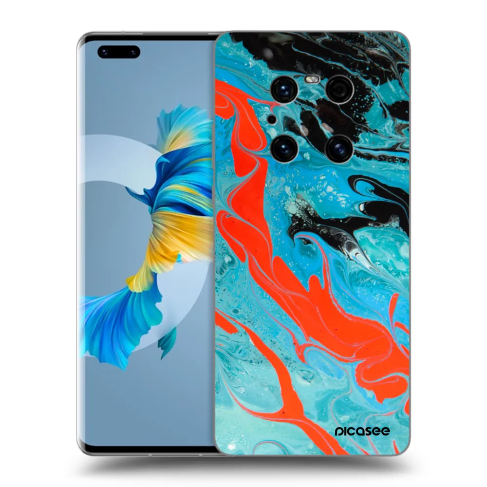 Picasee silikonový černý obal pro Huawei Mate 40 Pro - Blue Magma