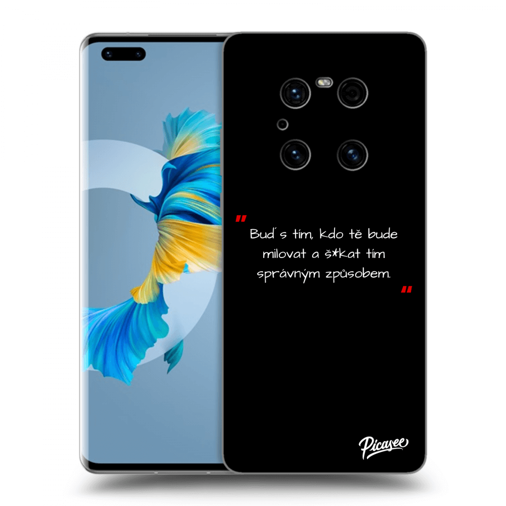 Picasee silikonový černý obal pro Huawei Mate 40 Pro - Správná láska Bílá
