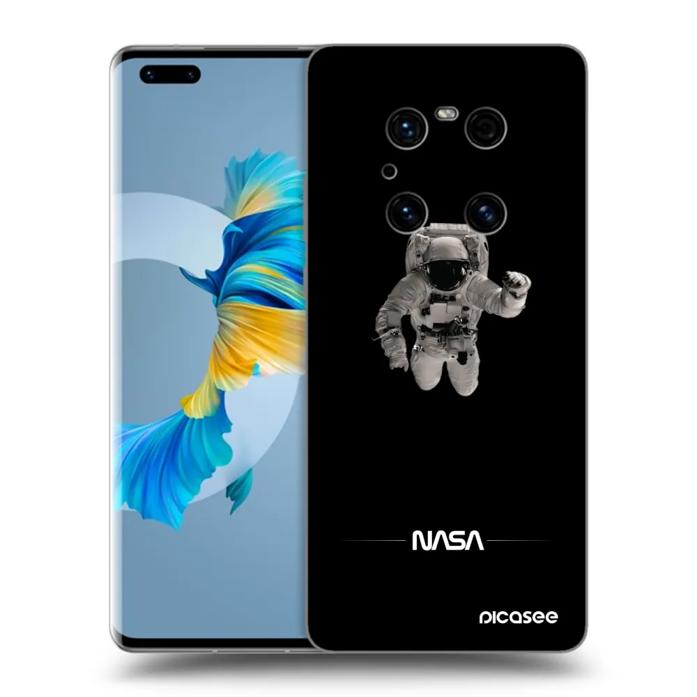 Picasee silikonový černý obal pro Huawei Mate 40 Pro - Astronaut Minimal