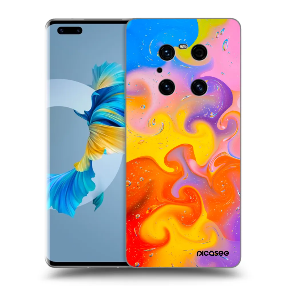 Picasee silikonový černý obal pro Huawei Mate 40 Pro - Bubbles