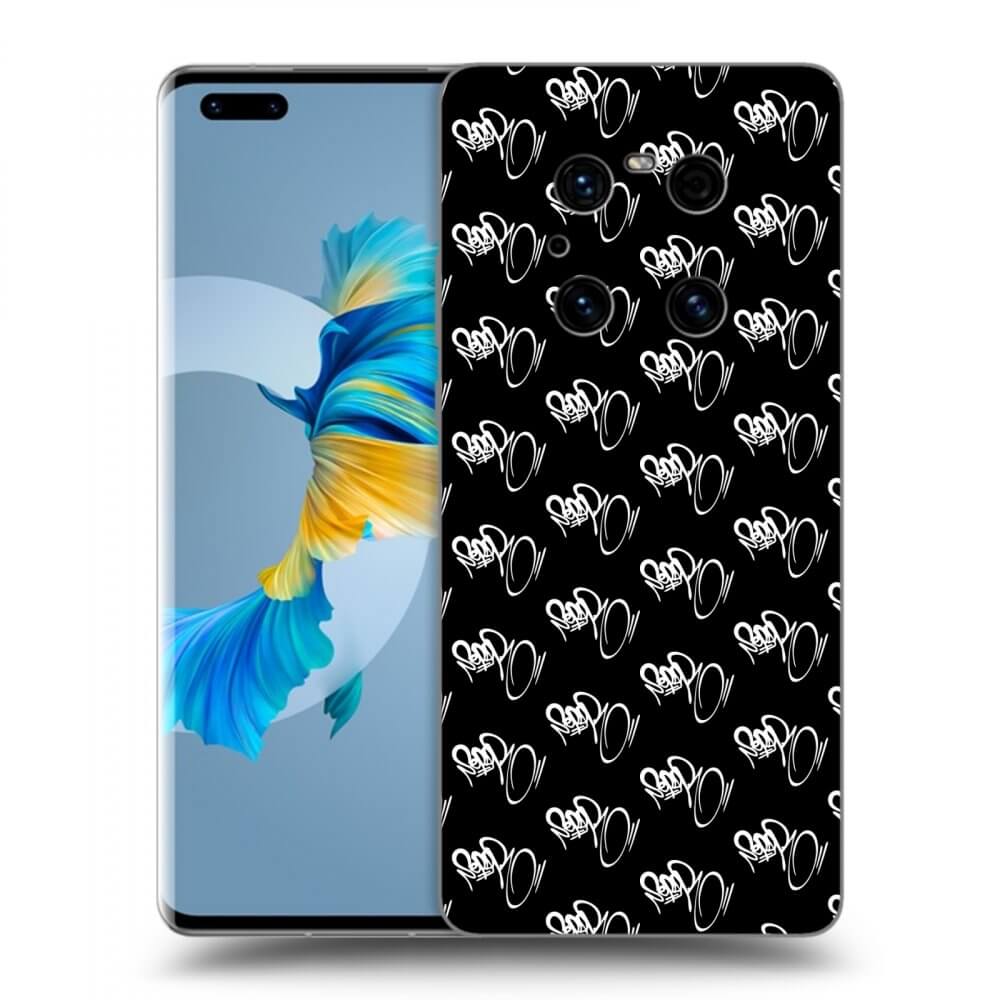 Picasee silikonový černý obal pro Huawei Mate 40 Pro - Separ - White On Black