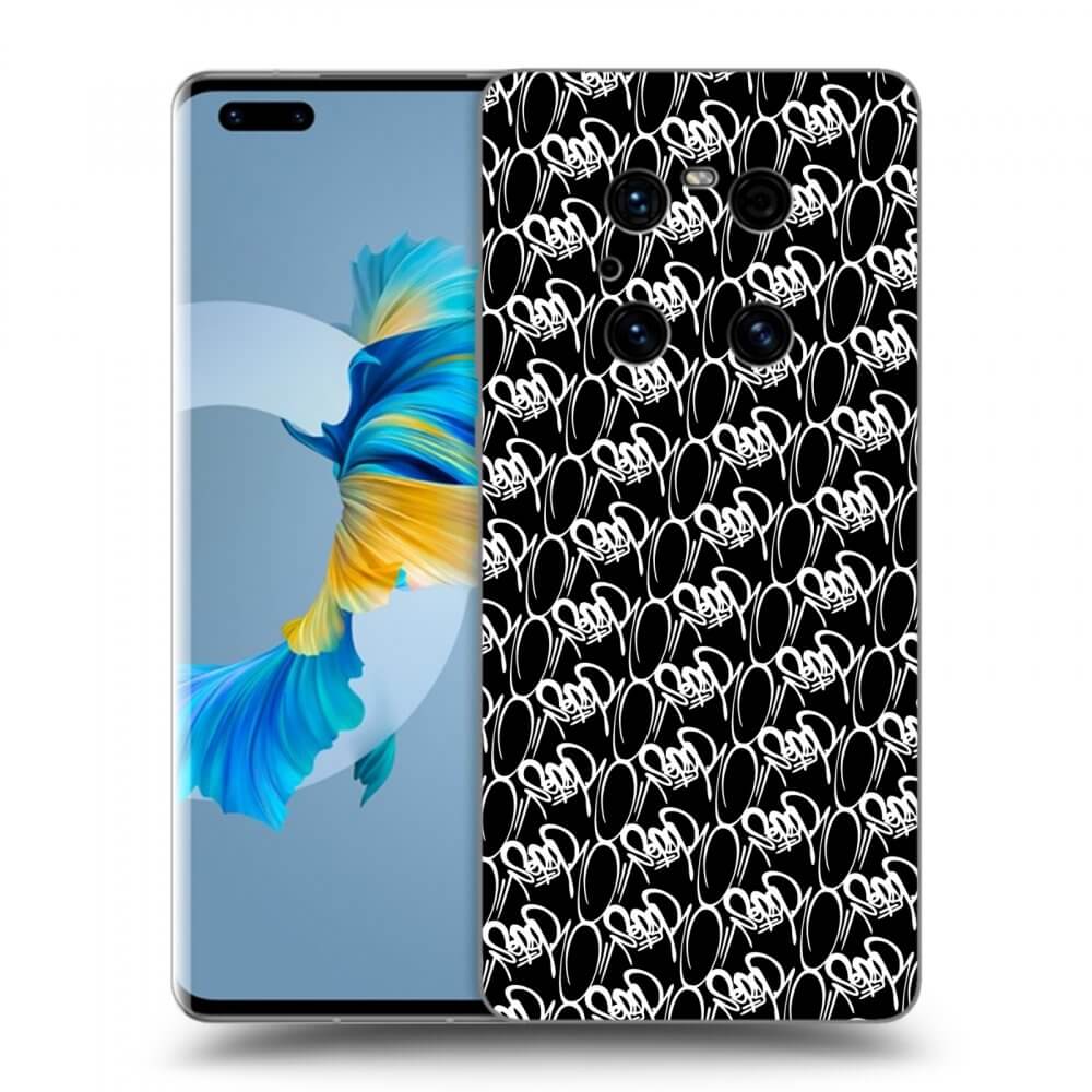 Picasee silikonový černý obal pro Huawei Mate 40 Pro - Separ - White On Black 2