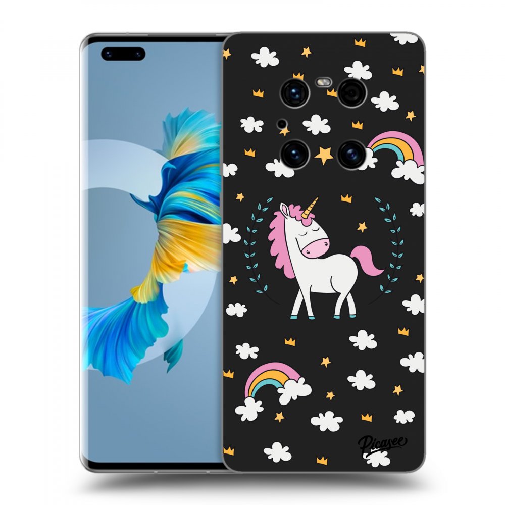 Picasee silikonový černý obal pro Huawei Mate 40 Pro - Unicorn star heaven