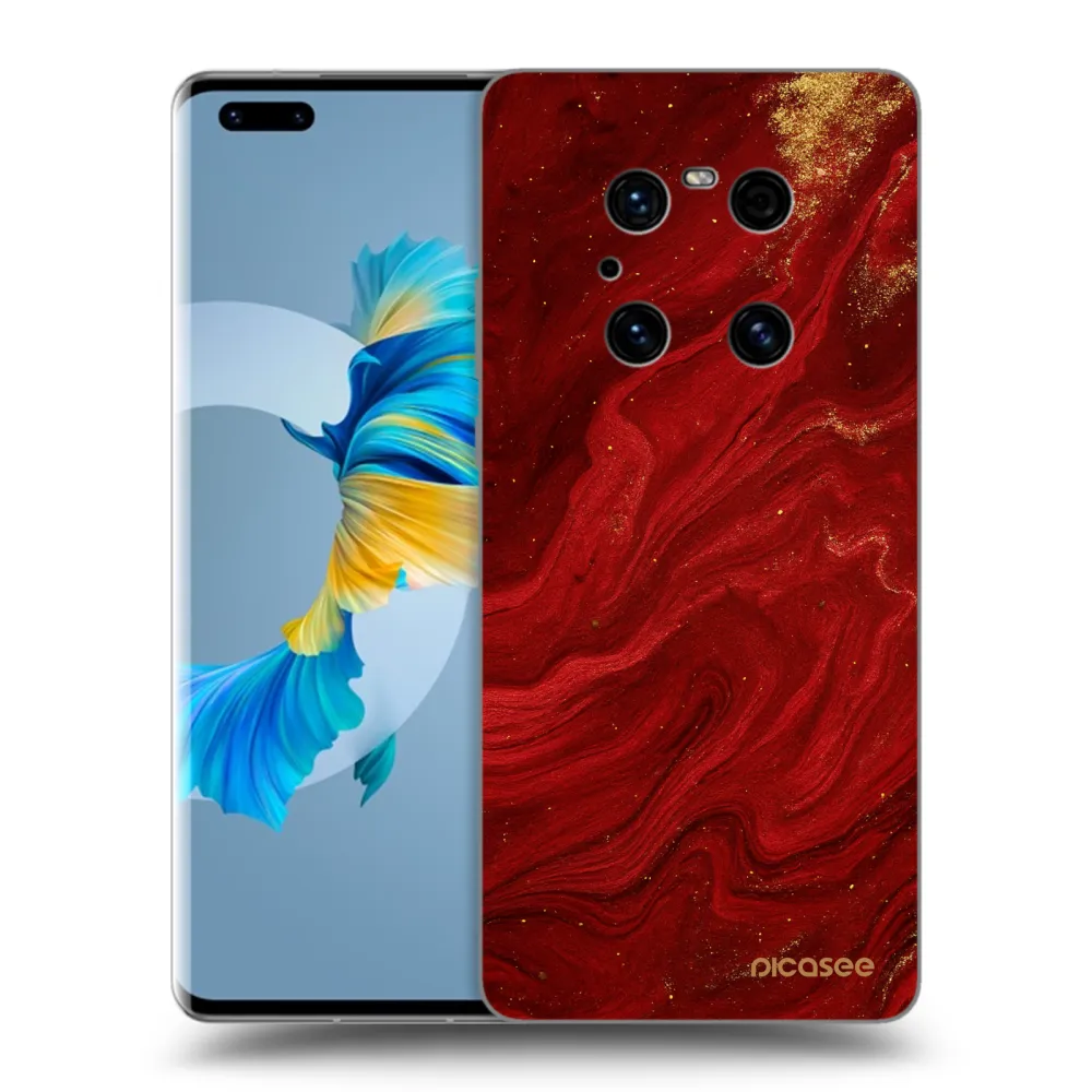 Picasee silikonový černý obal pro Huawei Mate 40 Pro - Červená