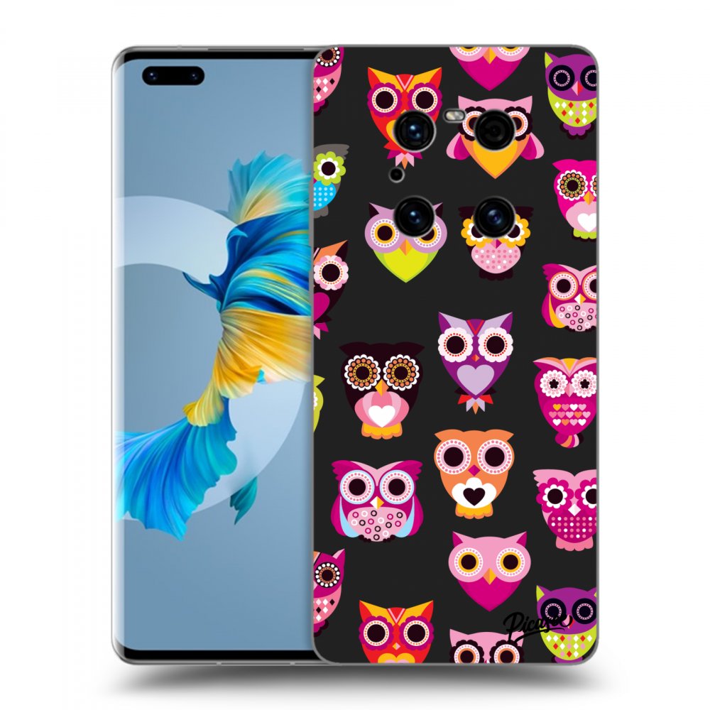 Picasee silikonový černý obal pro Huawei Mate 40 Pro - Owls