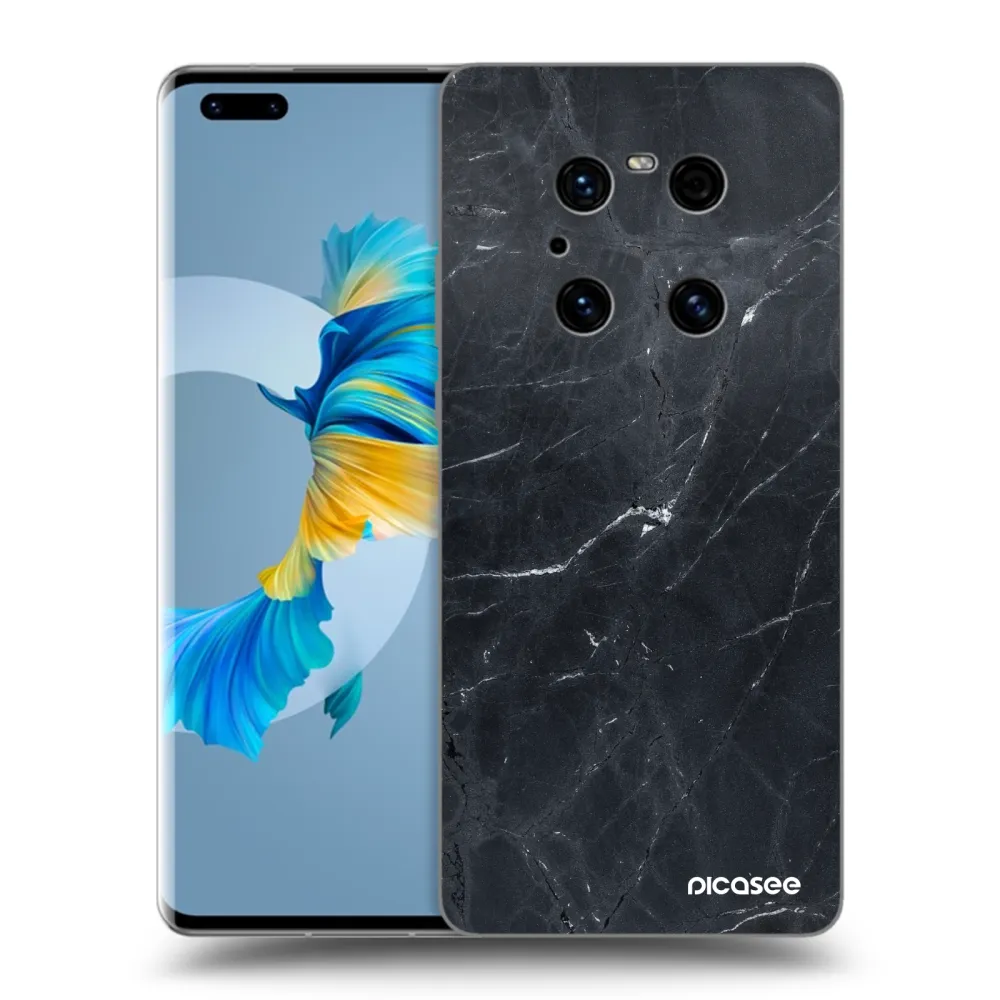 Picasee silikonový černý obal pro Huawei Mate 40 Pro - Black marble