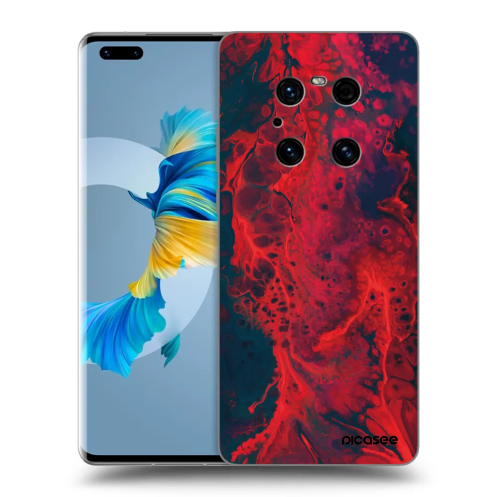 Picasee silikonový černý obal pro Huawei Mate 40 Pro - Organic red