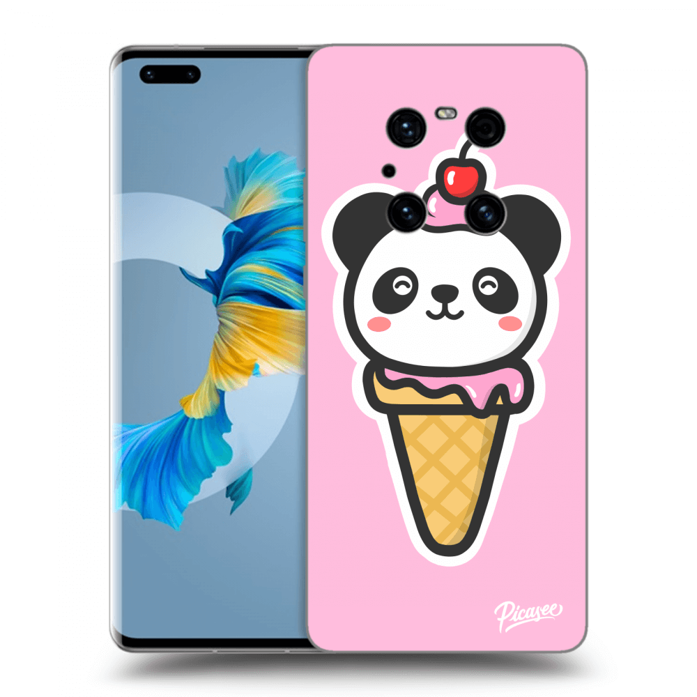 Picasee silikonový černý obal pro Huawei Mate 40 Pro - Ice Cream Panda