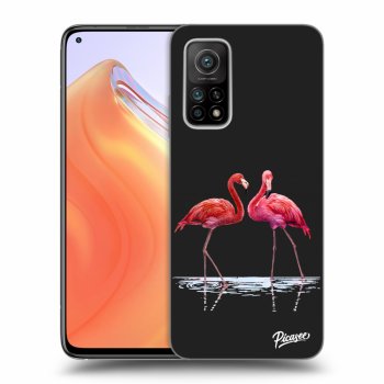 Picasee silikonový černý obal pro Xiaomi Mi 10T - Flamingos couple