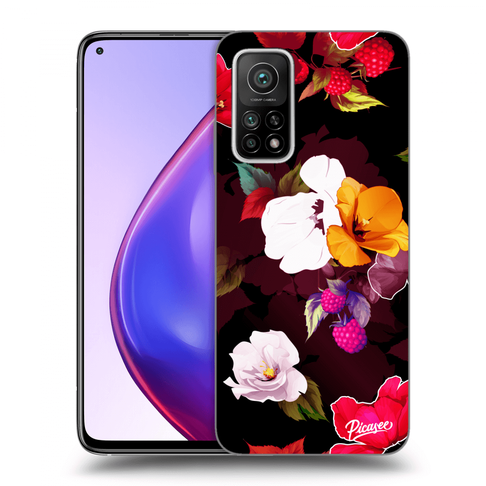 Picasee silikonový černý obal pro Xiaomi Mi 10T Pro - Flowers and Berries