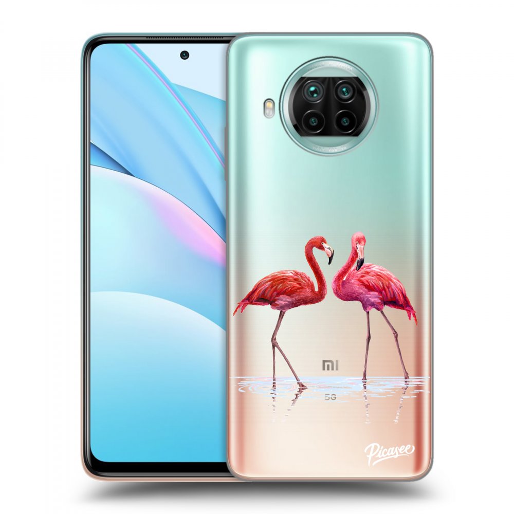 Picasee silikonový průhledný obal pro Xiaomi Mi 10T Lite - Flamingos couple