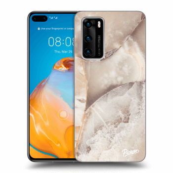 Picasee silikonový černý obal pro Huawei P40 - Cream marble