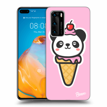 Picasee silikonový černý obal pro Huawei P40 - Ice Cream Panda
