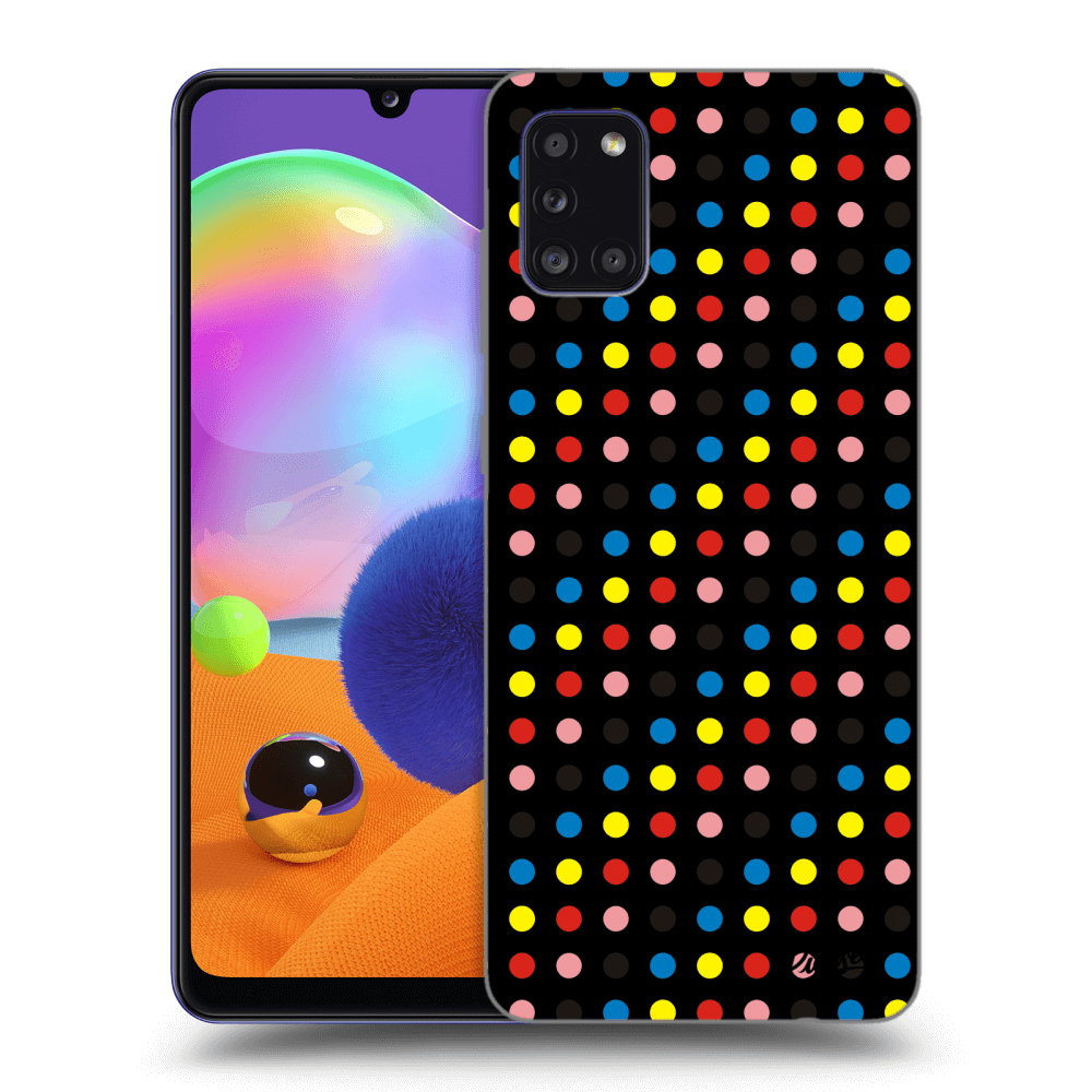 Picasee silikonový černý obal pro Samsung Galaxy A31 A315F - Colorful dots