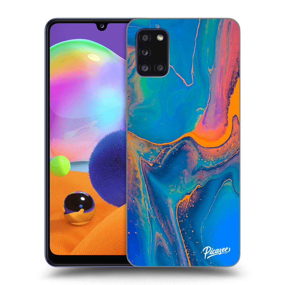 Picasee silikonový černý obal pro Samsung Galaxy A31 A315F - Rainbow