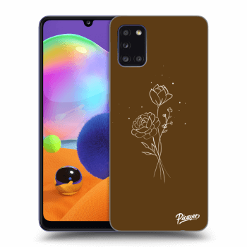 Picasee silikonový černý obal pro Samsung Galaxy A31 A315F - Brown flowers