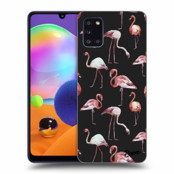 Picasee silikonový černý obal pro Samsung Galaxy A31 A315F - Flamingos